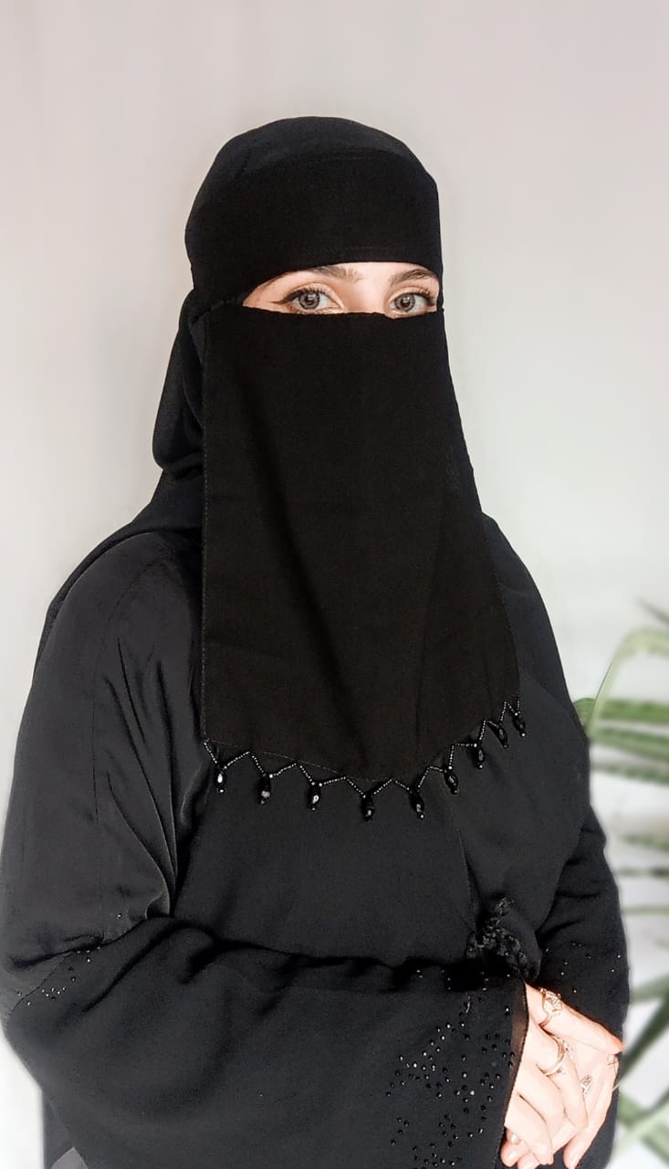 Cut dana hand work saudi nikab Stuff korean chiffon Size nikab 11 inch wedith  11 inch length