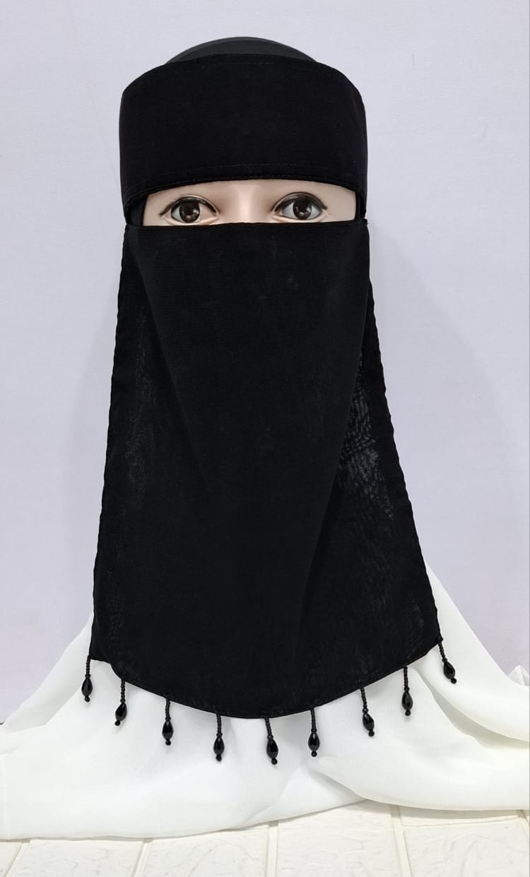 Cut dana hand work saudi nikab Stuff korean chiffon Size nikab 11 inch wedith  11 inch length