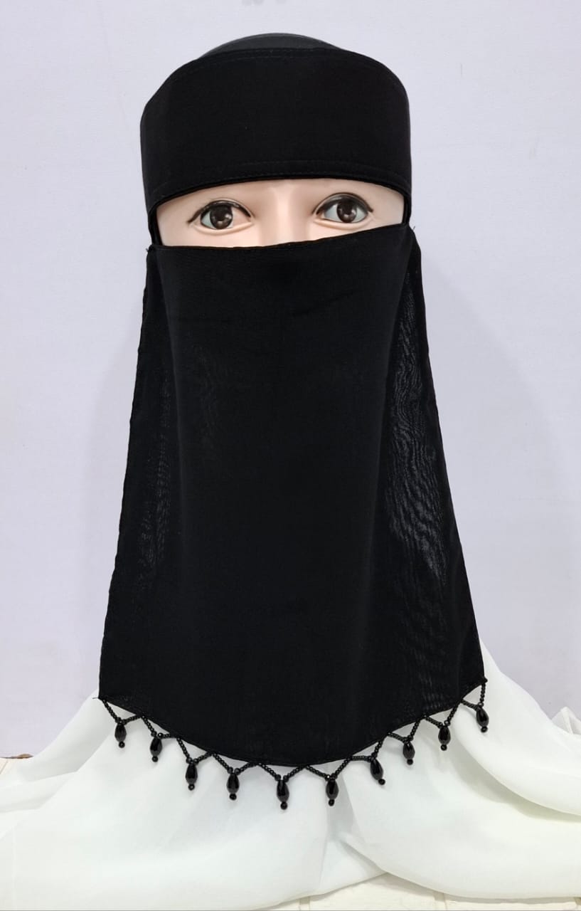 Cut dana hand work saudi nikab Stuff korean chiffon Size nikab 11 inch wedith  11 inch length