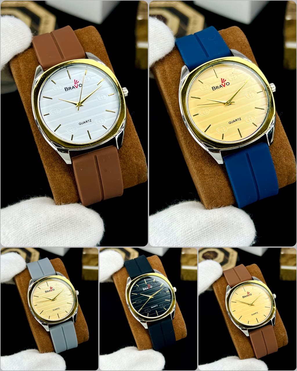 BRAVO WATCH QUARTZ WATCH  MAGNETIC LOCK  SILICONE RUBBER STRAP FINISHING MODEL  ATTRACTIVE COLOURS